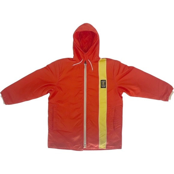 America's Cup Other - Vintage Americas Cup Sailing Jacket Red Yellow Stripe Hooded Parka Mens XL